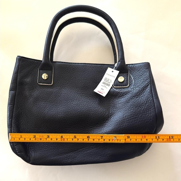 Talbots Faux Leather Handbag Double Top Handle Purse Bag, Navy Blue, NWT - Picture 12 of 14